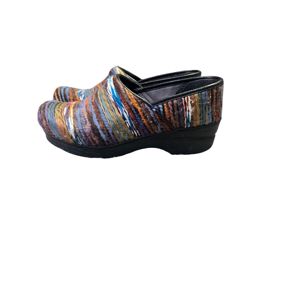 Dansko Professional Clogs Multi Color Yarn Wrapped Striped Platform Shoes 39